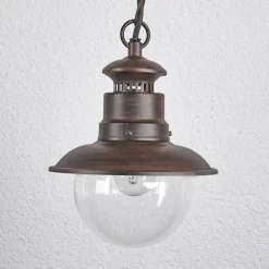 udendørs hængelampe Eddie, rust, metal, IP44, E27^Lindby Online