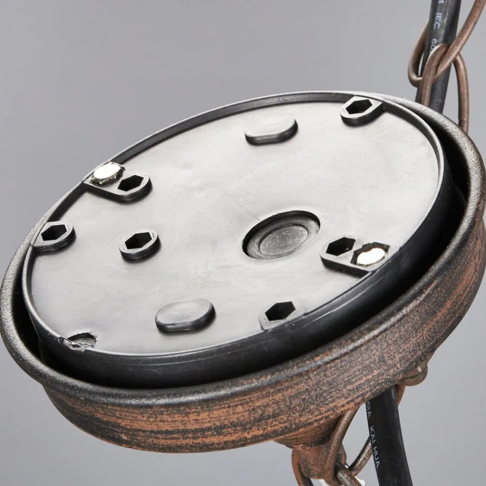 udendørs hængelampe Eddie, rust, metal, IP44, E27^Lindby Online