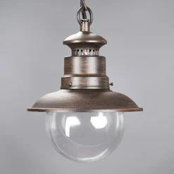 udendørs hængelampe Eddie, rust, metal, IP44, E27^Lindby Online