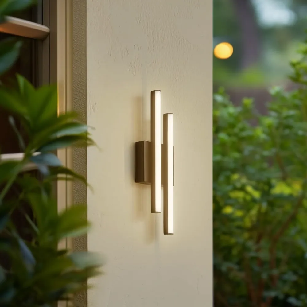 udendørs LED-væglampe Abelia, sort, aluminium, stål^Lindby Online