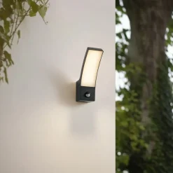 udendørs LED-væglampe Ilvita, sensor, antracit, IP54^Lindby New