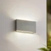 Lindby Terrassebelysning|Væglamper>udendørs LED-væglampe Jarte, grå, metal, 17 cm, IP54