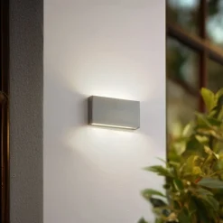 Lindby Terrassebelysning|Væglamper>udendørs LED-væglampe Jarte, grå, metal, 17 cm, IP54