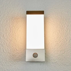 udendørs LED-væglampe Severina, 25 cm, sensor, stål^Lindby New