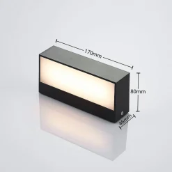 Lindby udendørs LED-væglampe Nienke, 17 cm, saltvandsresistent, IP65