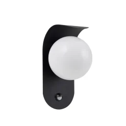 udendørs LED-væglampe Lacie, sensor, sort/hvid, aluminium^Lindby New
