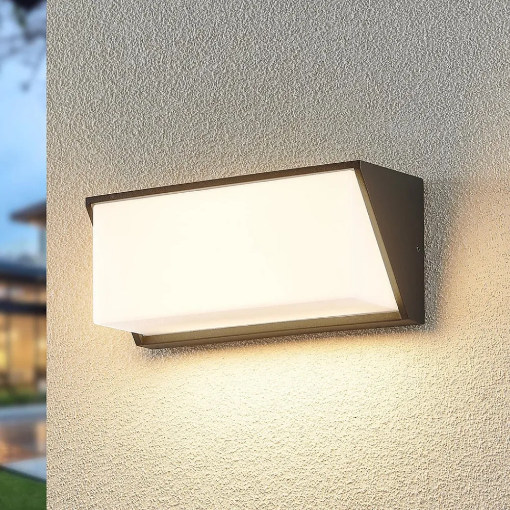 udendørs LED-væglampe Malim, 25 cm, antracit, IP65^Lindby Outlet