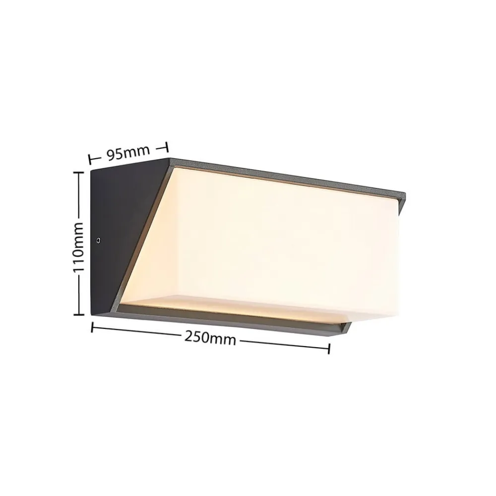 udendørs LED-væglampe Malim, 25 cm, antracit, IP65^Lindby Outlet