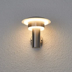 Lindby udendørs LED-væglampe Lillie, højde 19 cm, stål