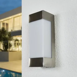 Lindby Væglamper>udendørs LED-væglampe Severina, stål, IP44