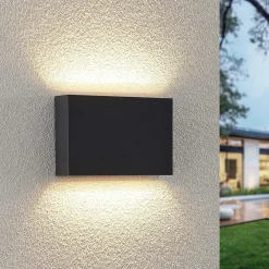 udendørs LED-væglampe Jarte, sæt med 3, op/ned, IP65^Lindby Discount
