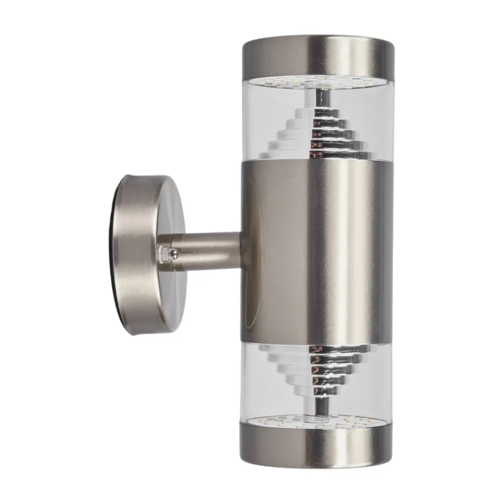 Lindby udendørs LED-væglampe Lanea, 21 cm, stål, IP44