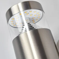 Lindby udendørs LED-væglampe Lanea, 21 cm, stål, IP44
