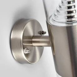 Lindby udendørs LED-væglampe Lanea, 21 cm, stål, IP44