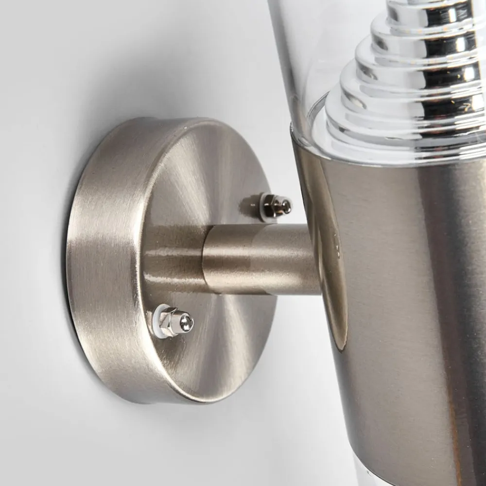 Lindby udendørs LED-væglampe Lanea, 21 cm, stål, IP44