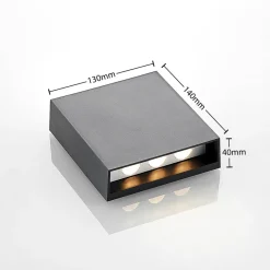 udendørs LED-væglampe Ugar, 13 cm, antracit, op/ned^Lindby Sale