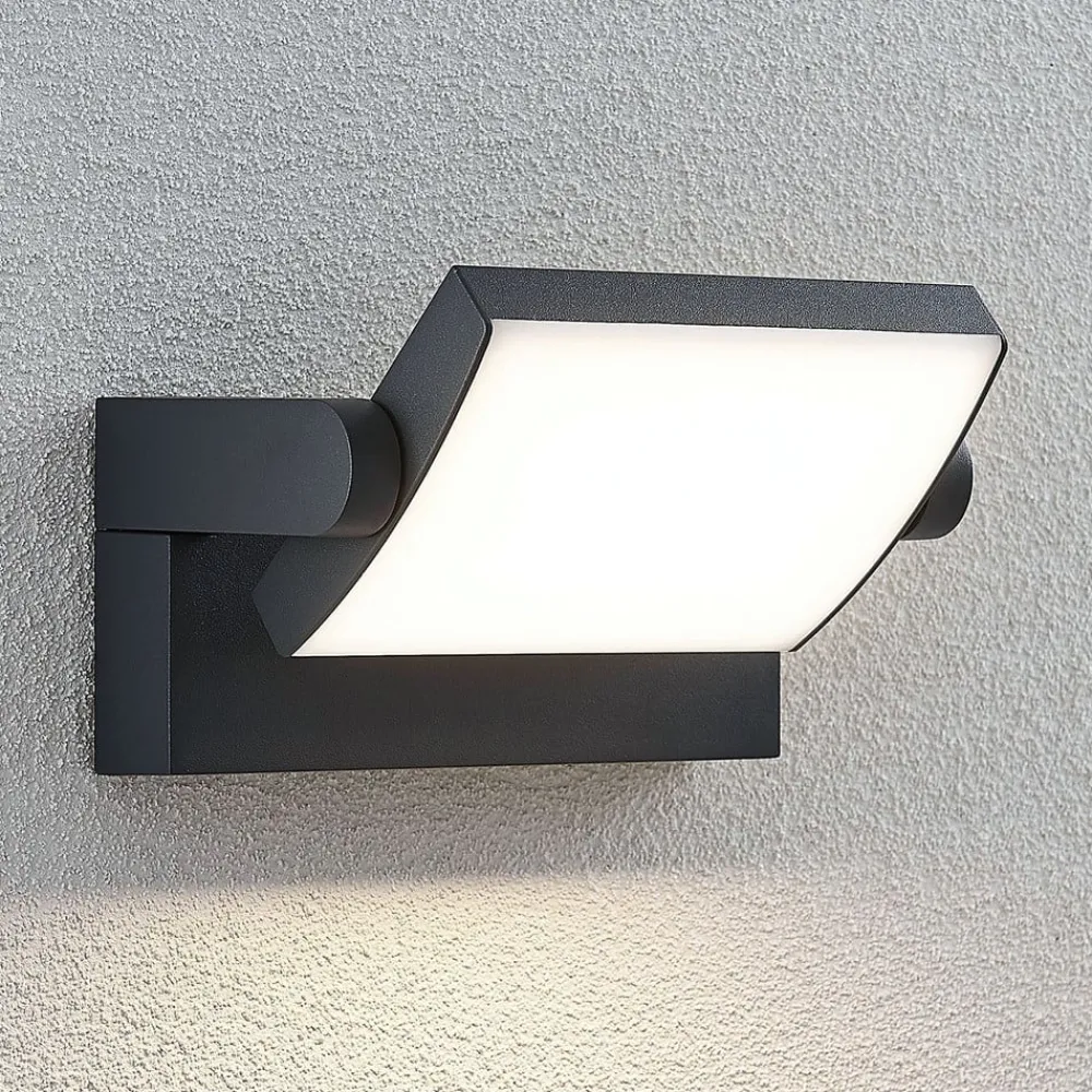udendørs LED-væglampe Sherin, antracit, drejelig^Lindby Outlet