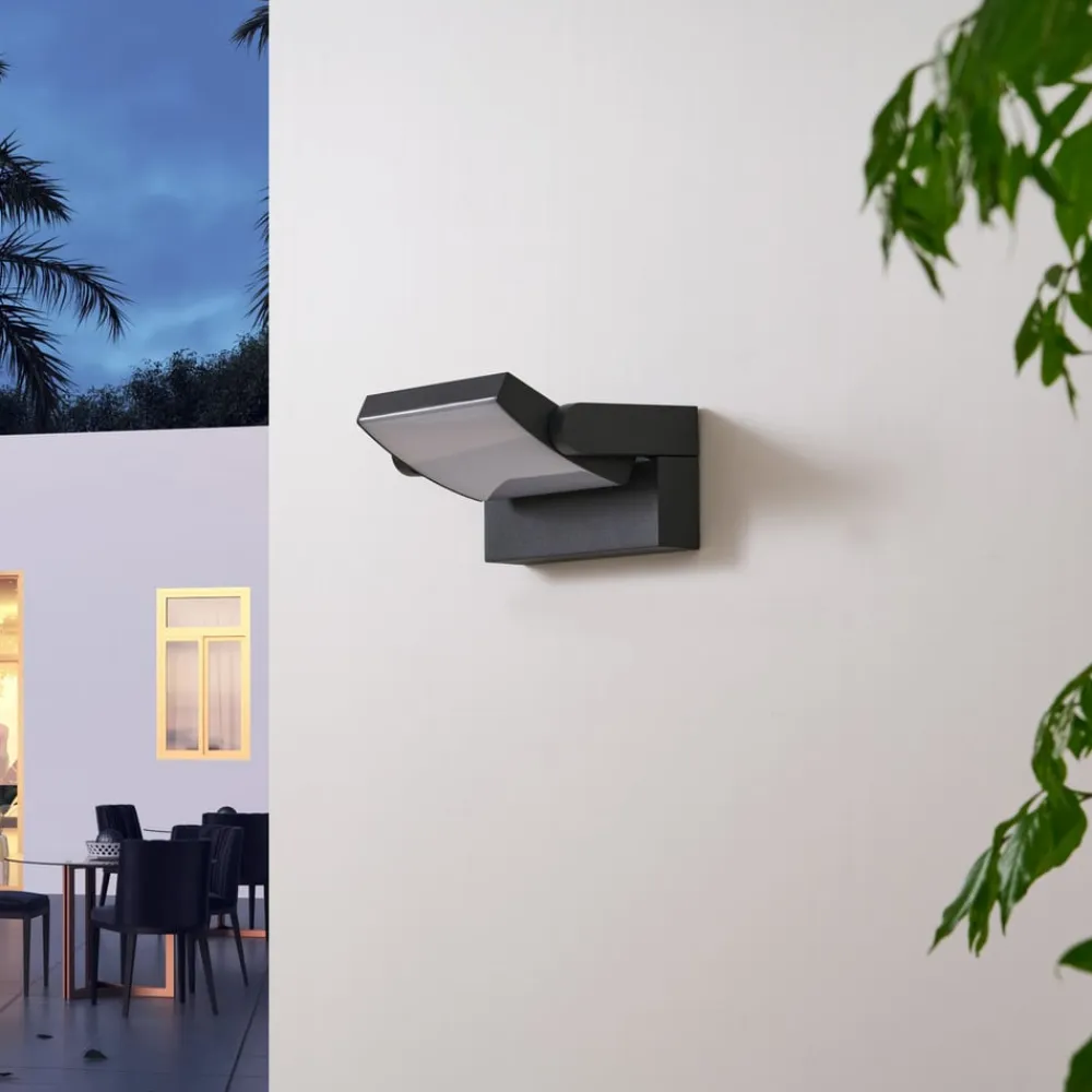 udendørs LED-væglampe Sherin, antracit, drejelig^Lindby Outlet