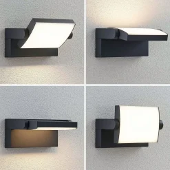 udendørs LED-væglampe Sherin, antracit, drejelig^Lindby Outlet