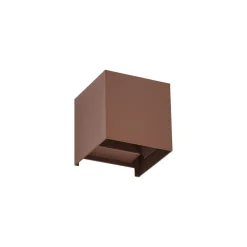 Lindby udendørs LED-væglampe Nivar, kantet, rust, metal, IP54