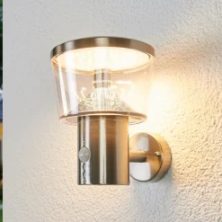 udendørs LED-væglampe Antje, bevægelsessensor, IP44^Lindby New