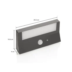 Lindby udendørs LED-væglampe til udendørs vægmontering Maresia, sensor, antracit