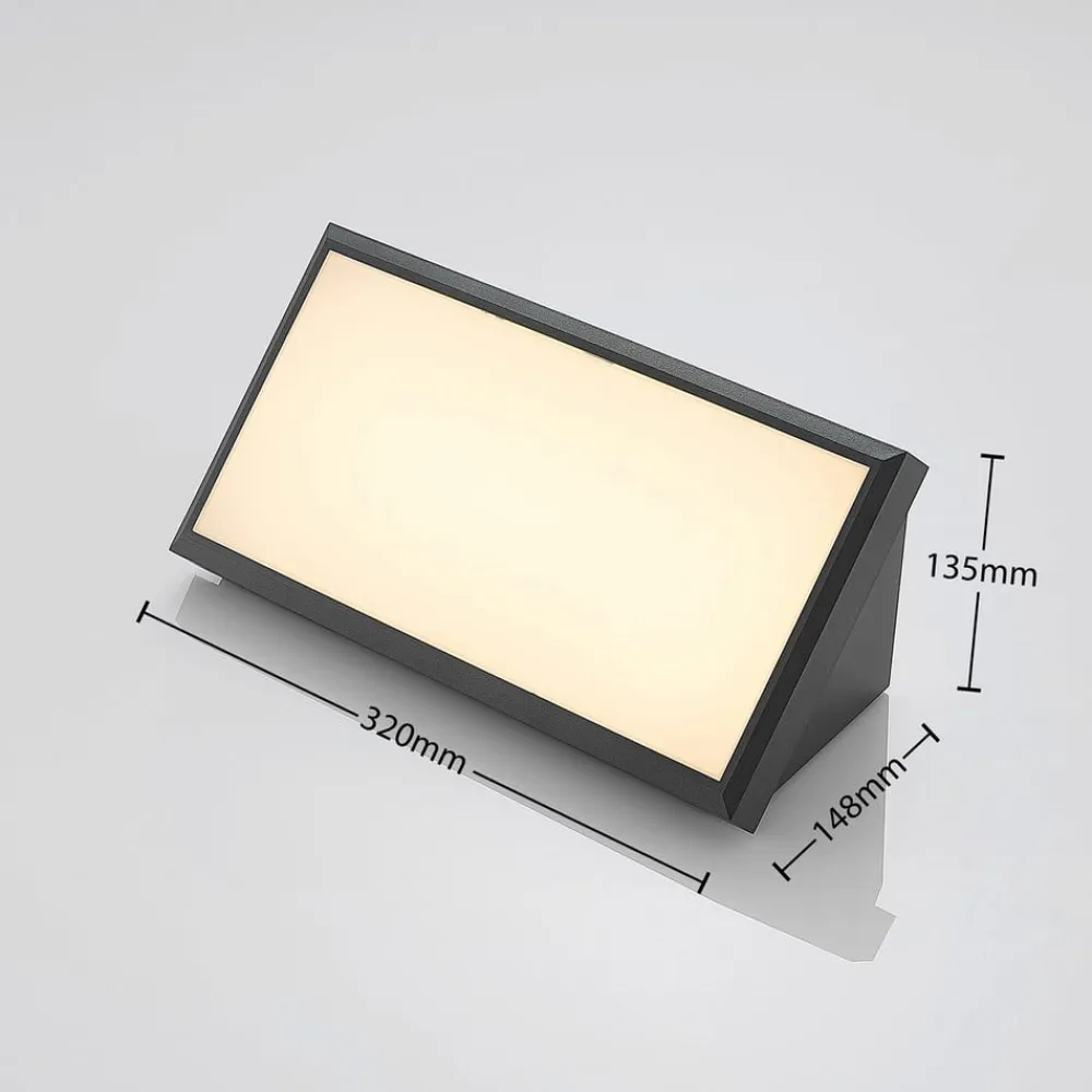 udendørs LED-væglampe Abby, grå, plast, IP65^Lindby New