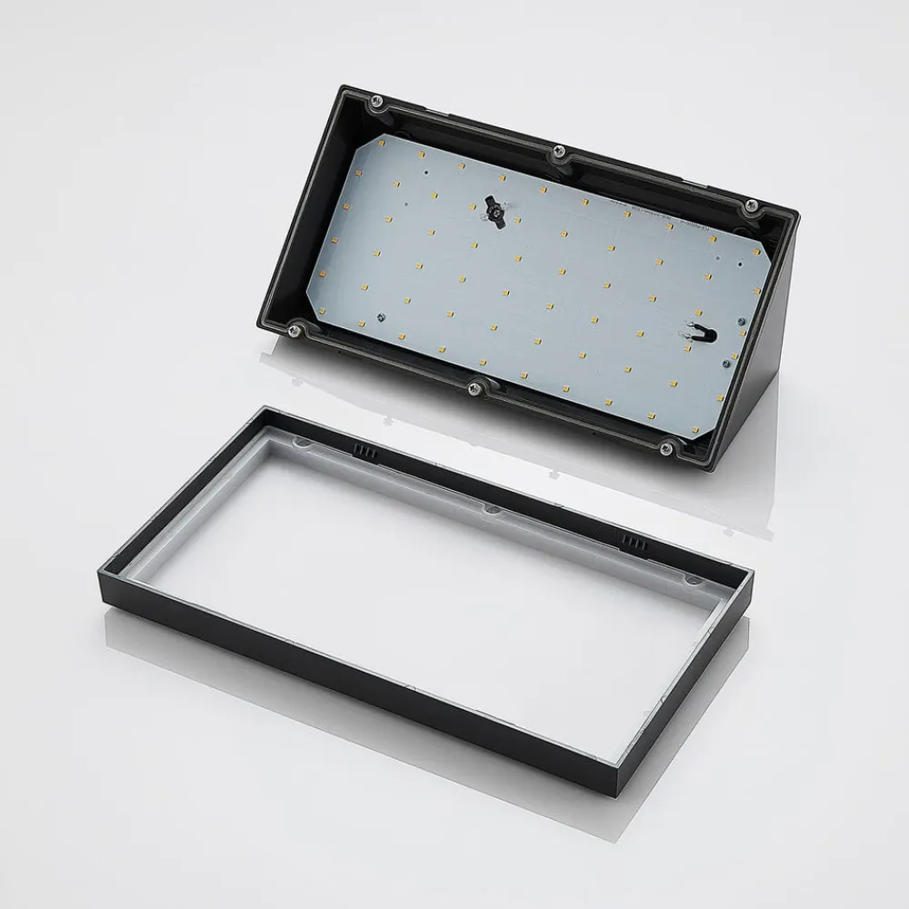 udendørs LED-væglampe Abby, grå, plast, IP65^Lindby New