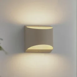 udendørs LED-væglampe Lenore, beige, metal, 13,5 cm^Lindby Hot