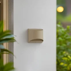 udendørs LED-væglampe Lenore, beige, metal, 13,5 cm^Lindby Hot