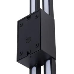 Lindby udendørs LED-væglampe Sakari, sort, aluminium, højde 59 cm