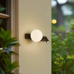 Lindby Væglampe Med Sensor|Terrassebelysning>udendørs LED-væglampe Larcie, 35 cm, 2 lyskilder, aluminium, sensor