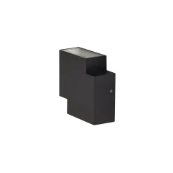 Lindby udendørs LED-væglampe Fendir, sort, aluminium, 10,5 cm