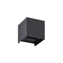 Lindby udendørs LED-væglampe Nivar, kantet, sort, IP54