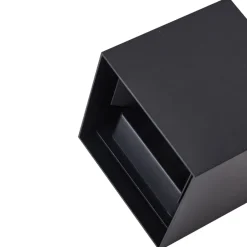 Lindby udendørs LED-væglampe Nivar, kantet, sort, IP54