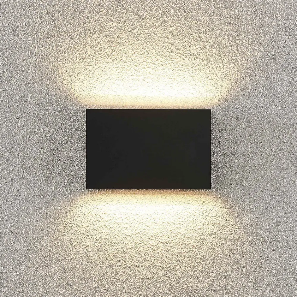 udendørs LED-væglampe Jarte, 20 cm, op/ned, grå, IP65^Lindby Best