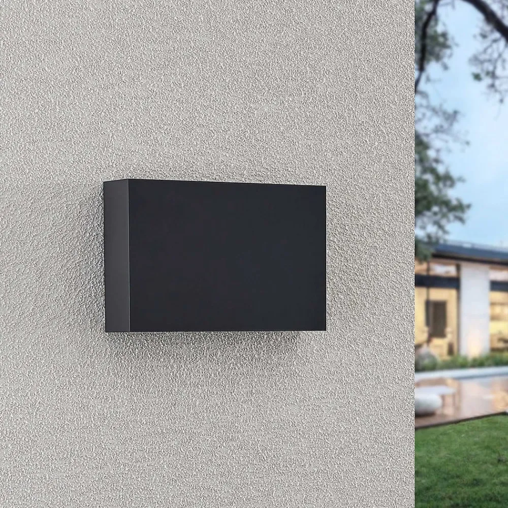udendørs LED-væglampe Jarte, 20 cm, op/ned, grå, IP65^Lindby Best