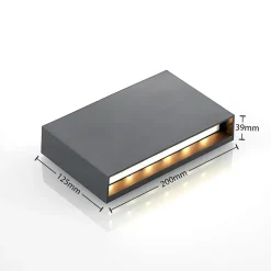 udendørs LED-væglampe Jarte, 20 cm, op/ned, grå, IP65^Lindby Best