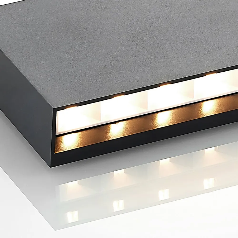 udendørs LED-væglampe Jarte, 20 cm, op/ned, grå, IP65^Lindby Best