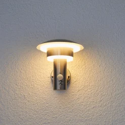udendørs LED-væglampe Lillie, sensor, højde 19 cm^Lindby New