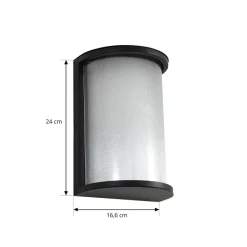 udendørs LED-væglampe Calvik, sort, riflet, IP44^Lindby New