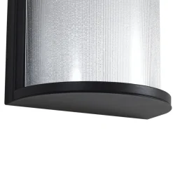 udendørs LED-væglampe Calvik, sort, riflet, IP44^Lindby New