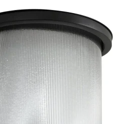 udendørs LED-væglampe Calvik, sort, riflet, IP44^Lindby New