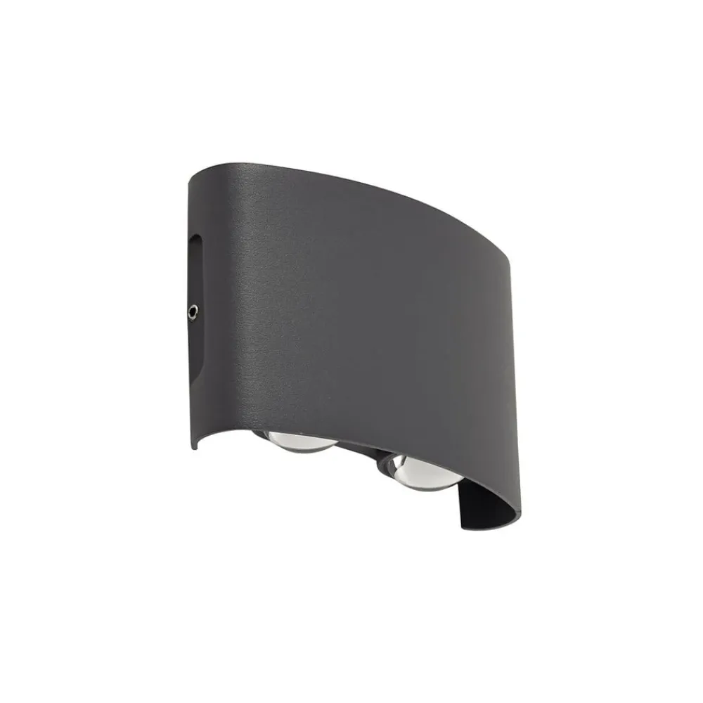 udendørs LED-væglampe Ithan, 2 lyskilder, antracit, metal^Lindby Hot