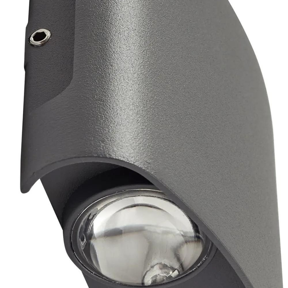 udendørs LED-væglampe Ithan, 2 lyskilder, antracit, metal^Lindby Hot