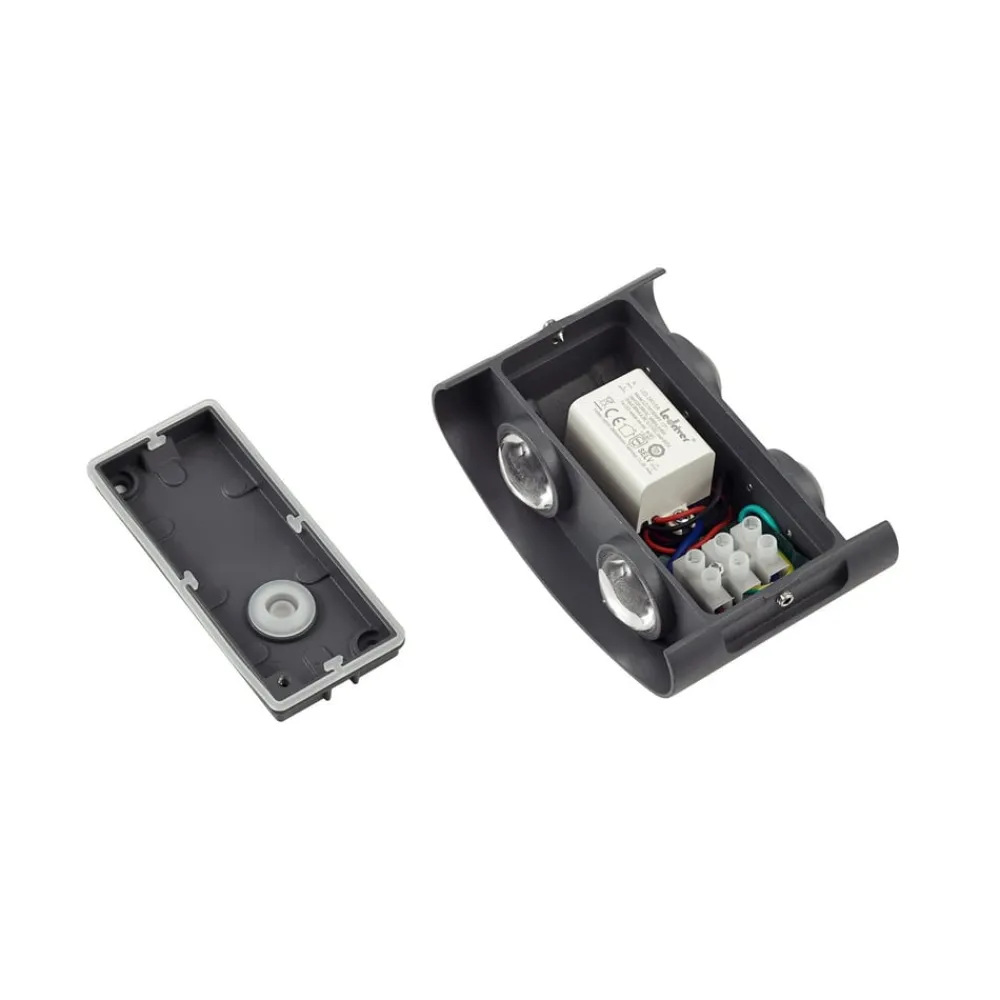 udendørs LED-væglampe Ithan, 2 lyskilder, antracit, metal^Lindby Hot