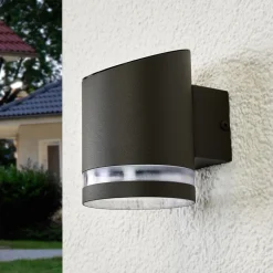 udendørs LED-væglampe Melinda, 9 cm, stål^Lindby Best