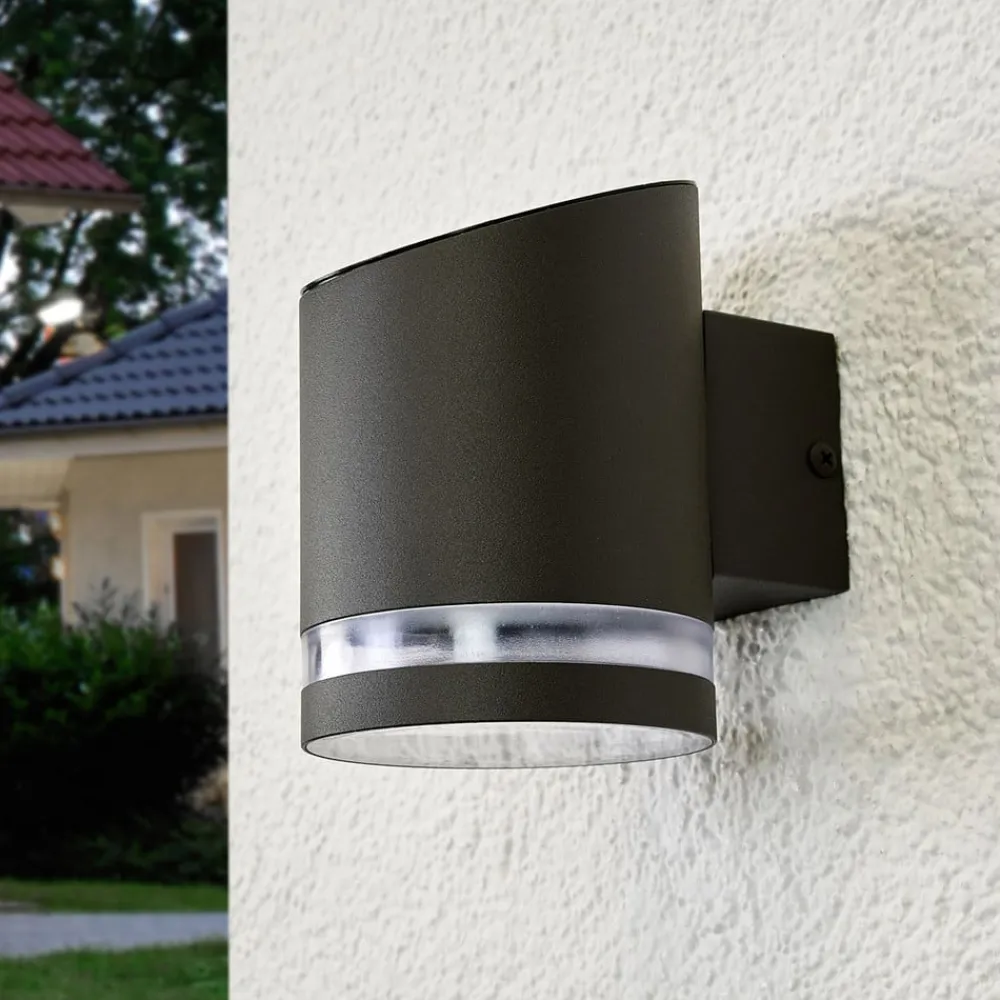 udendørs LED-væglampe Melinda, 9 cm, stål^Lindby Best