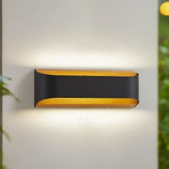 udendørs LED-væglampe Lenore, sort, metal, 36,5 cm^Lindby Clearance