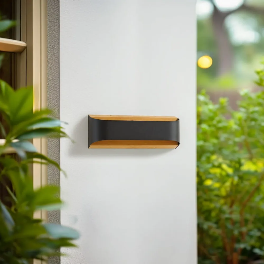 udendørs LED-væglampe Lenore, sort, metal, 36,5 cm^Lindby Clearance